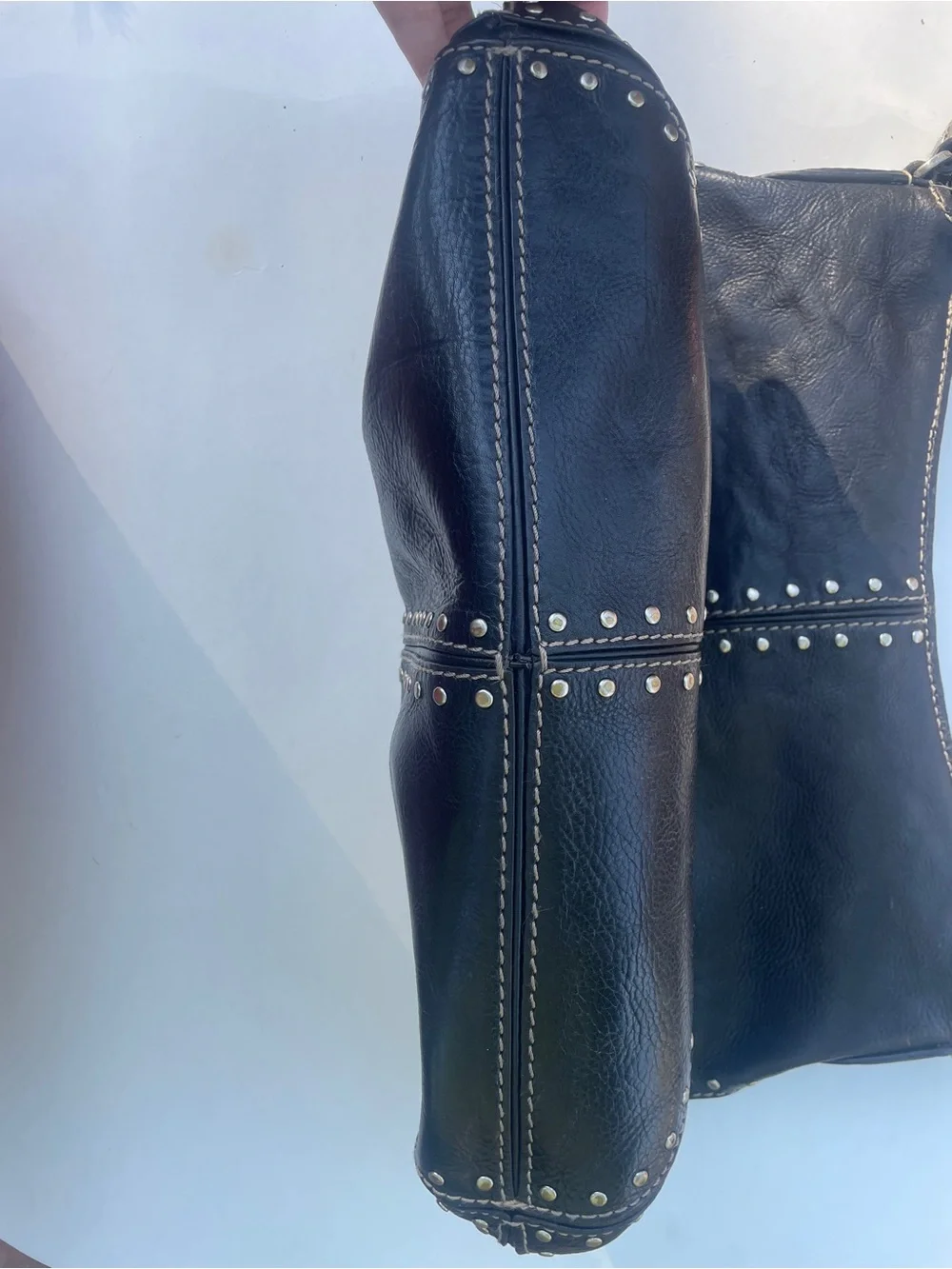 Vtg Michael kors Astor large leather hobo bag.